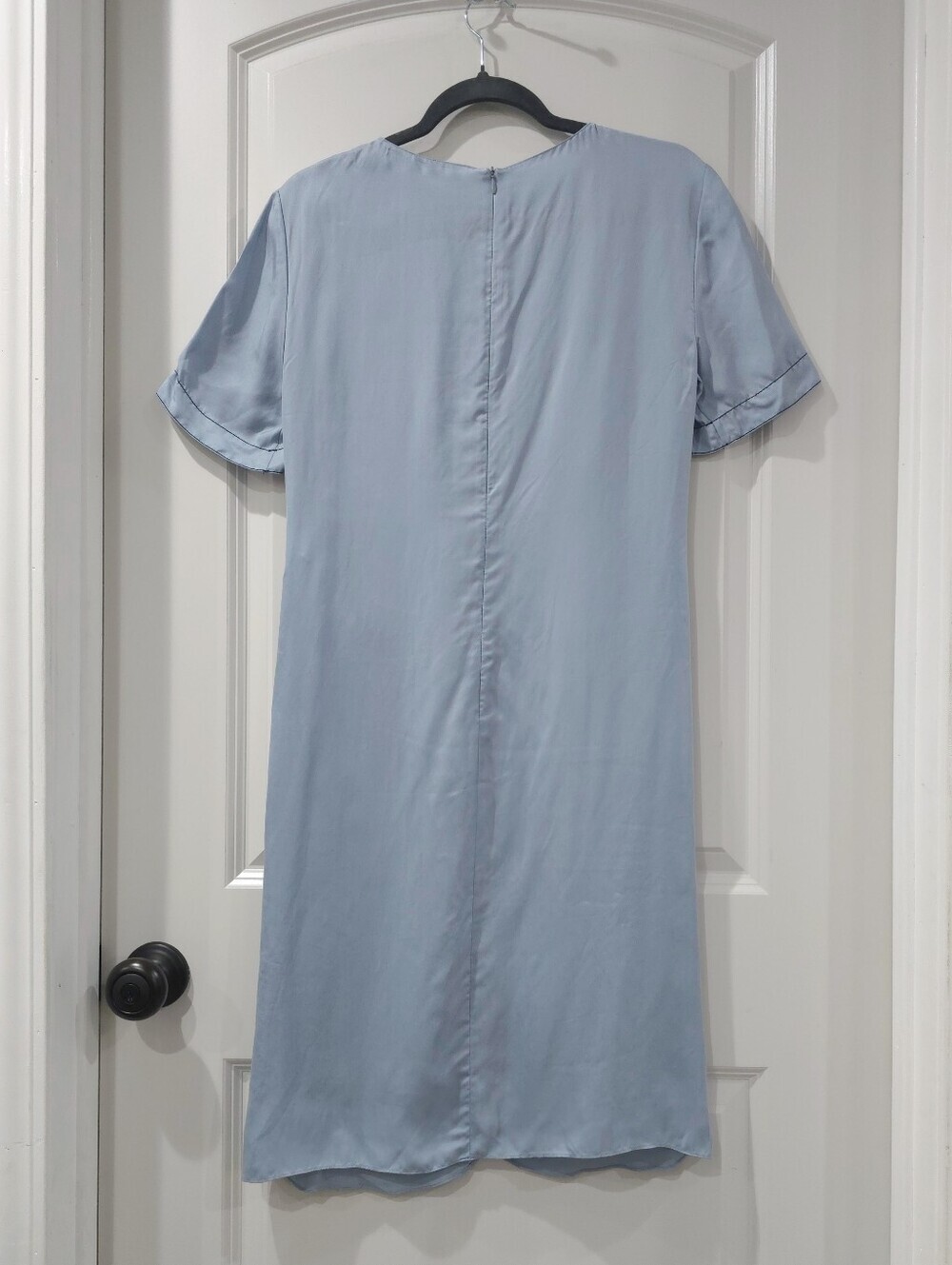 ZARA Refined Lagenlook Satin Powder Blu Tunic, Minimalist Effortless Chic, Nwt S - Picture 12 of 15